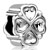 Four Petal Flower Silver Plated Beads Charms Bracelets