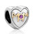 Mom With Purple Crystal Heart Love Two Tone Plated Beads Charms Bracelets