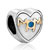 Mom With Sapphire Crystal Heart Love Two Tone Plated Beads Charms Bracelets