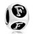 Dice Shaped Letter F Silver Plated Beads Charms Bracelets