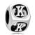 Dice Shaped Letter K Silver Plated Beads Charms Bracelets