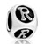 Dice Shaped Letter R Silver Plated Beads Charms Bracelets
