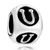 Dice Shaped Letter U Silver Plated Beads Charms Bracelets