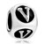 Dice Shaped Letter V Silver Plated Beads Charms Bracelets