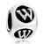 Dice Shaped Letter W Alphabet Fit All Brands Silver Plated Beads Charms Bracelets