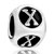 Dice Shaped Letter X Alphabet Fit All Brands Silver Plated Beads Charms Bracelets