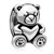 Sleeping Little Teddy Bear Heart Forever Love Fit All Brands Silver Plated Beads Charms Bracelets