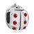 January Garnet Color Birthstone Ladybug Silver Plated Beads Charms Bracelets