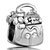 Handbag With Flower And Clear April Birthstone Crystal All Brands Silver Plated Beads Charms Bracelets