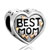 22K Mother Jewelry Heart Best Mom Love Brand Two Tone Plated Beads Charms Bracelets
