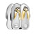 Stylish Flip Flop Two Tone Plated Beads Charms Bracelets