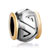 Drum Shaped V Tracery Two Tone Plated Beads Charms Bracelets
