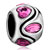 October Birthstone Pink Crystal Heart And Stripes Symmetric Beads Charms Bracelets
