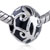 silver tracery black european beads