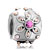 Pink Crystal Golden Flower Fit All Brands Two Tone Plated Beads Charms Bracelets