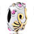 22K Flower Pink Crystal Two Tone Plated Beads Charms Bracelets