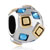 March Birthstone Aquamarine Crystal And Golden Square All Brands Two Tone Plated Beads Charms Bracelets