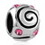 Pink Crystal Spiral Swirl Fit All Brands Silver Plated Beads Charms Bracelets