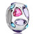 Clorful Stone Pink Aquamarine And Amethyst Crystal Silver Plated Beads Charms Bracelets