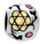 Pink Crystal Flower Fit All Brands Two Tone Plated Beads Charms Bracelets