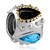 22K Aquamarine Black Crystal Droplet Two Tone Plated Beads Charms Bracelets