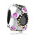 October Birthstone Black Bowknot Silver Plated Beads Charms Bracelets