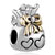 22K Flower Heart Bag Two Tone Plated Beads Charms Bracelets