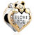 Heart Shape With I Love You And Bear Silver Gold Plated Beads Charms Bracelets
