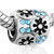 Flower With March Crystal Silver Plated Beads Charms Bracelets