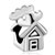 House With Heart Shape Euro Love Silver Plated Beads Charms Bracelets