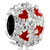 Light Red Crystal Diamond Accent Heart Love All Brand Silver Plated Beads Charms Bracelets