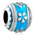 Blue With Flower Silver Plated Beads Charms Bracelets