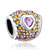 Heart Pink Crystal Full Yellow Fit All Brands Silver Plated Beads Charms Bracelets