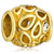Hollow Leaf Shape Oval Golden Gold Plated Beads Charms Bracelets