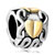 22K Golden Heart Love Stripes All Brand Two Tone Plated Beads Charms Bracelets