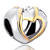 Beautiful Heart Shape With Hollow Love Two Tone Plated Beads Charms Bracelets