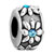 Round Flower March Birthstone Aquamarine Crystal Fit All Brands Silver Plated Beads Charms Bracelets