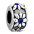 Sep Birthstone Sapphire Blue Crystal Diamond Accent Flowers Spacer Wheel Silver Plated Beads Charms Bracelets