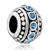 Aquamarine Crystal Wheel Spacer Silver Plated Beads Charms Bracelets