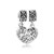 Big Sis & Lil Butterfly Engraved Heart 925 Sterling Dangle European Beads