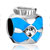 Small Jar Blue Cross Clear White Crystal Diamond Accent Silver Plated Beads Charms Bracelets