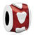 Red Round With Heart Love Silver Plated Beads Charms Bracelets