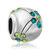 Peridot August And Aquamarine March Birthstone Crystal Flower Silver Plated Beads Charms Bracelets