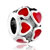 Heart Shape July Birthstone Crystal Love Silver Plated Beads Charms Bracelets