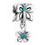 Aquamarine Blue Crystal Dangle Flower Butterfly All Brand Silver Plated Beads Charms Bracelets