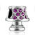 Lamp Shape With February Birthstone Silver Plated Beads Charms Bracelets