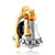 22K Bow Bell Two Tone Plated Beads Charms Bracelets