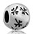 Black Flower Silver Plated Beads Charms Bracelets