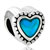 Beautiful Blue Enamel Heart Love Silver Plated Beads Charms Bracelets