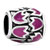 Pink Flowers Enamel Wheel Spacer Silver Plated Beads Charms Bracelets
